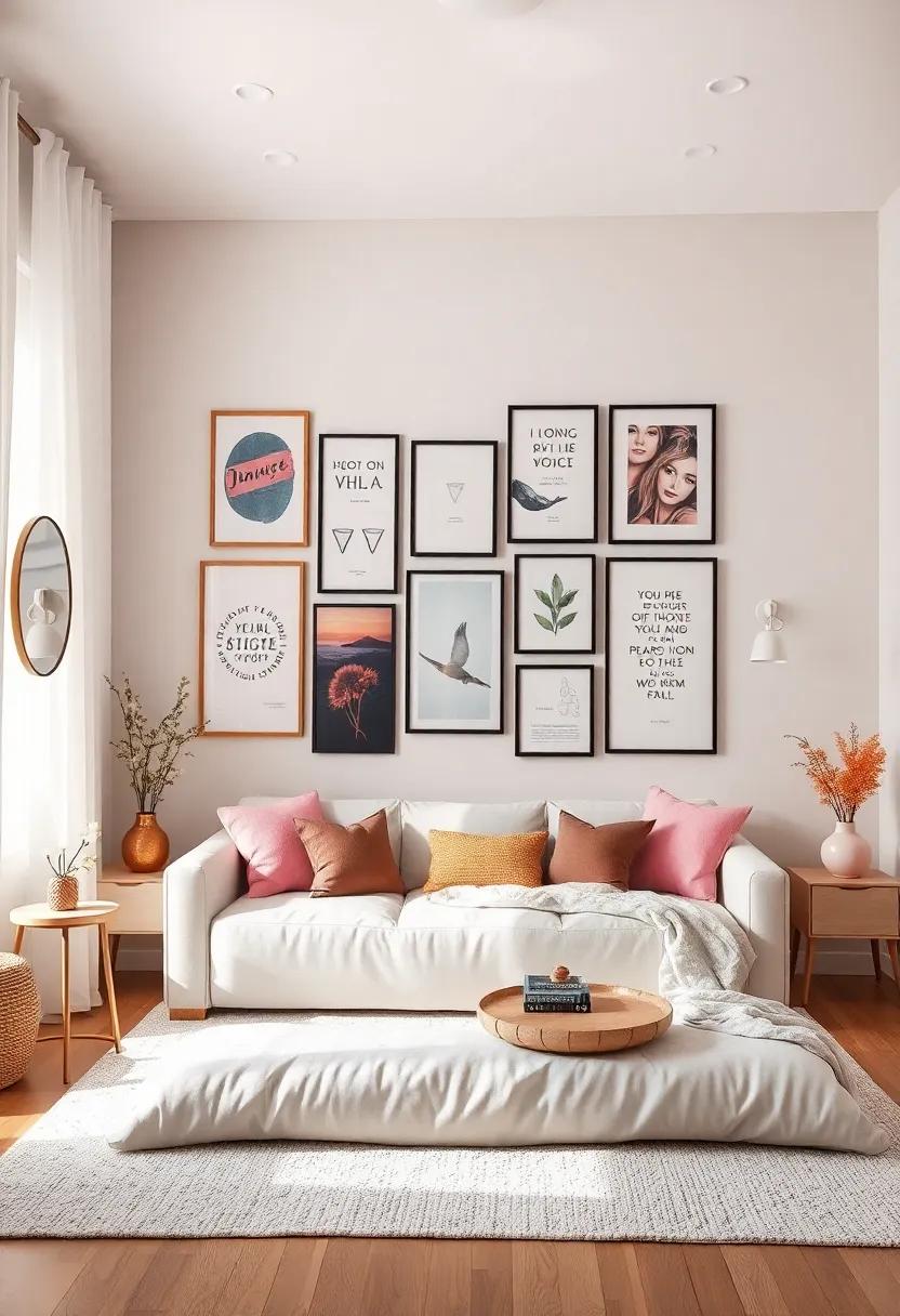 Artful Gallery Wall: ‌Create a​ gallery wall featuring framed⁤ art, ​quotes, and ​photographs‌ that resonate with the teen's ⁤personality‌ in coordinated ‍colors