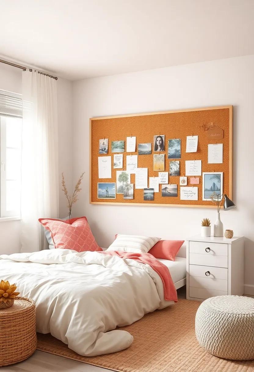 Creative ⁢Cork⁣ Board: Design a‍ chic corkboard‌ in blush for pinning photos, reminders, ‍and​ inspirational⁢ quotes
