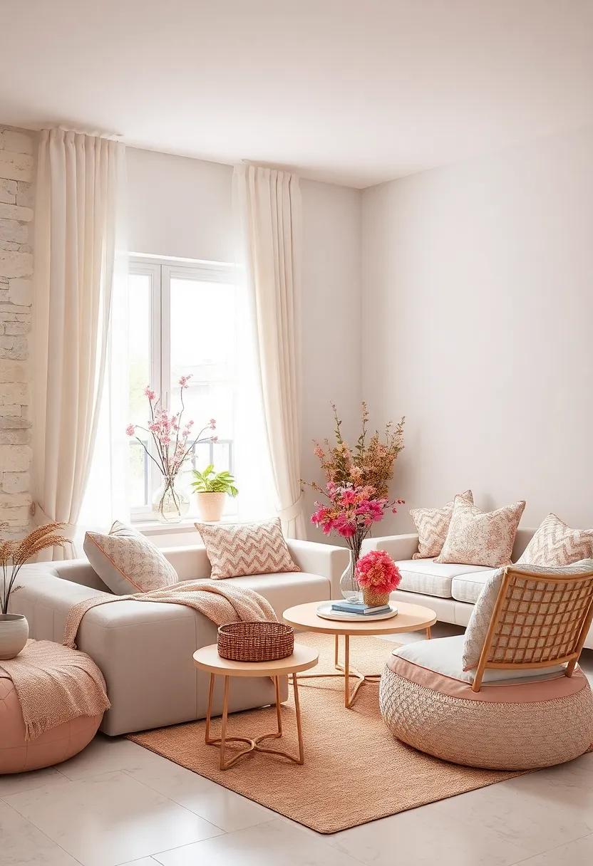 Floral⁤ Accents: Incorporate fresh or faux flowers in blush tones as⁣ table centerpieces or window sill ⁣decorations