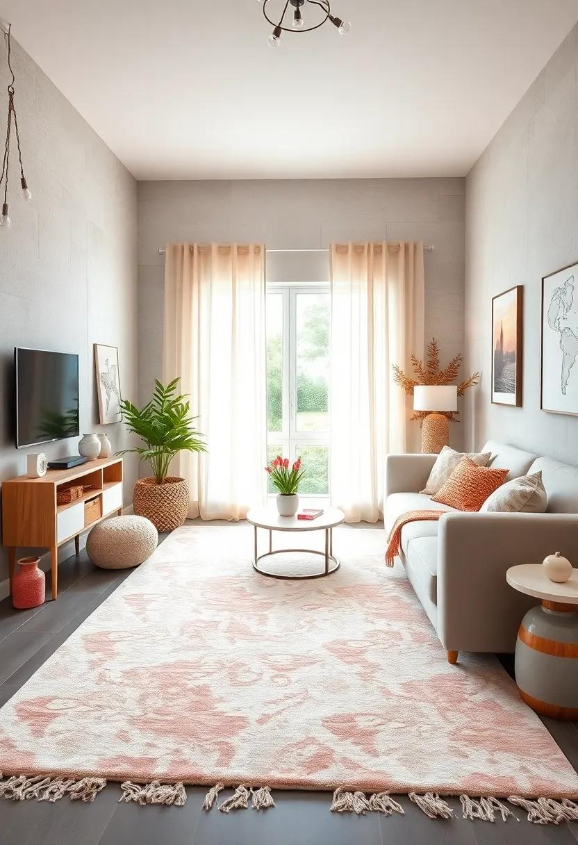Accent‍ Rugs: ‍A⁤ soft ⁣blush or ivory rug can anchor ⁤the space while providing a cozy⁢ area for lounging ⁣or reading