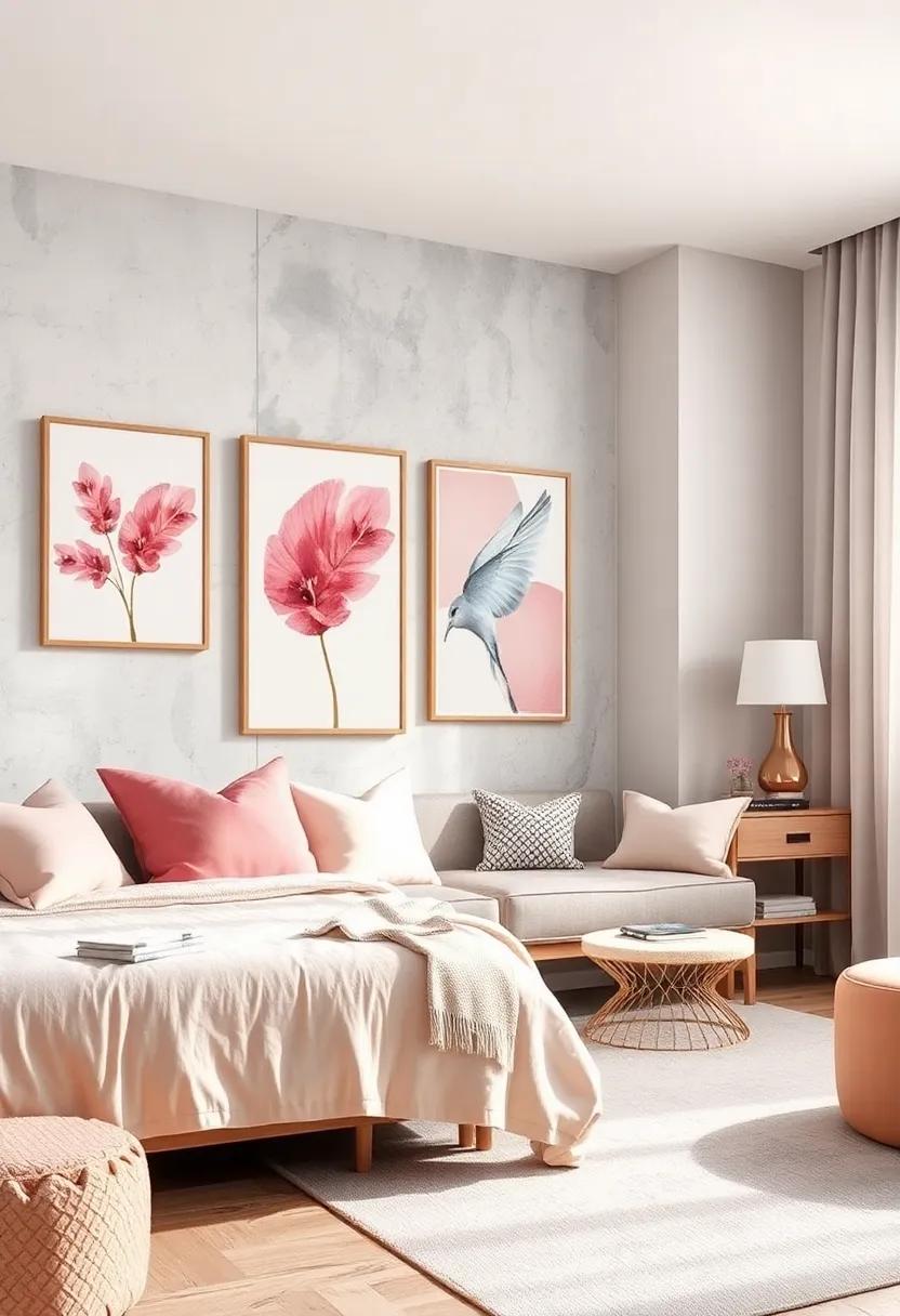 Modern Art Pieces: Integrate modern artwork with blush and ivory themes to keep the‍ space trendy and⁢ artistic