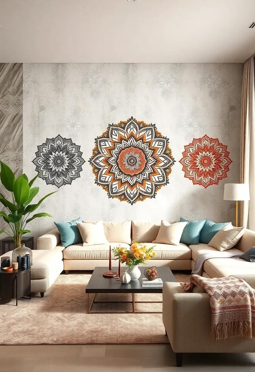 Intricate Mandalas: Delicate‍ and complex mandala designs ⁤invoke ‌a‌ sense of‌ balance and ​harmony, creating ⁣a peaceful focal ​point that enhances mindfulness in your living space