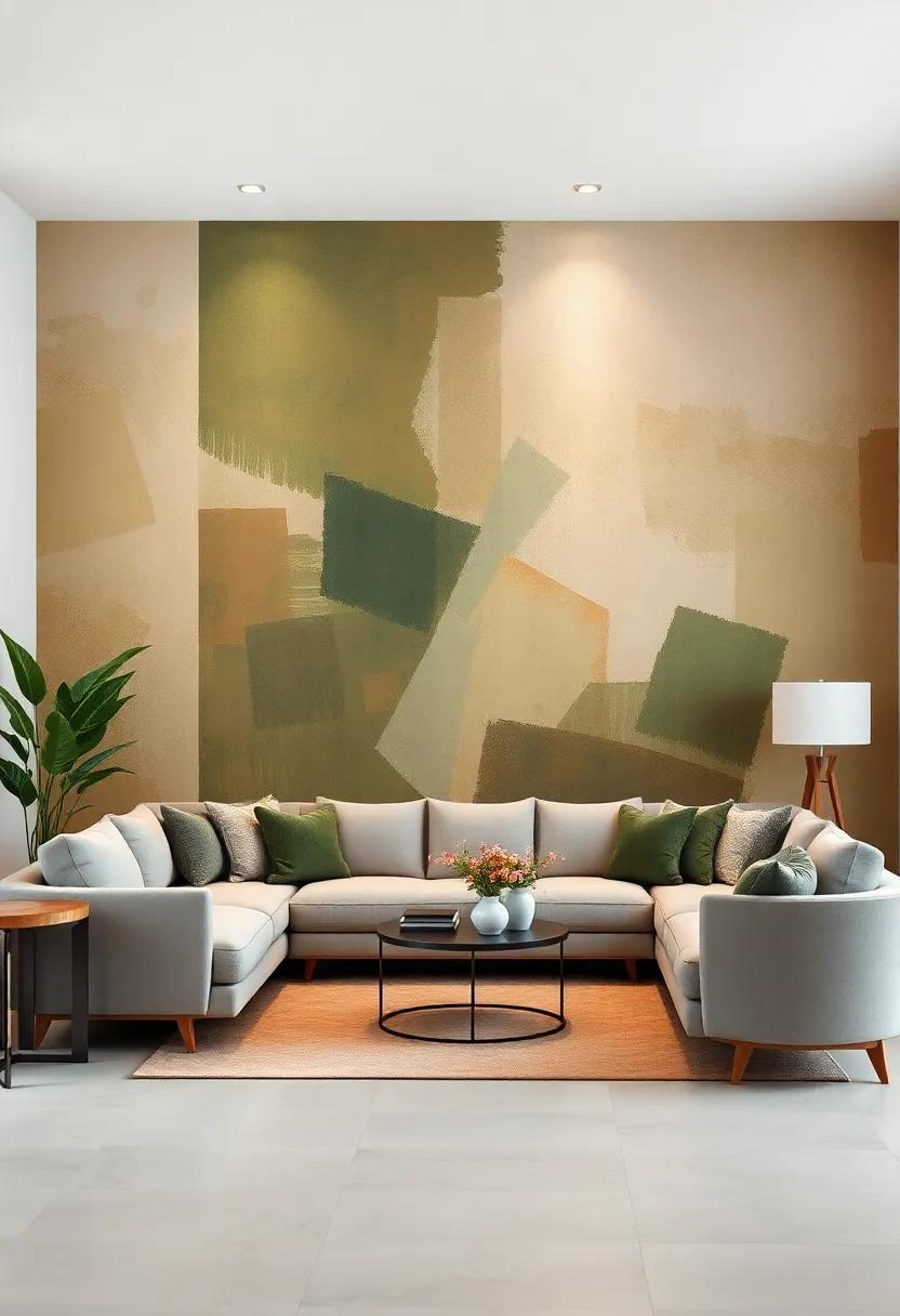 Nature’s Palette: Earthy greens and ⁤browns blend seamlessly ​in⁣ a stunning abstract representation ⁤of ⁣nature, bringing a ⁣sense of calm ​and connection to the great outdoors inside your home