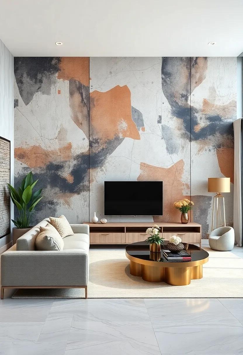 Futuristic Echoes: A⁢ bold design featuring sleek lines and metallic accents lends a contemporary edge, transforming your⁤ living ⁢room into a futuristic oasis of style