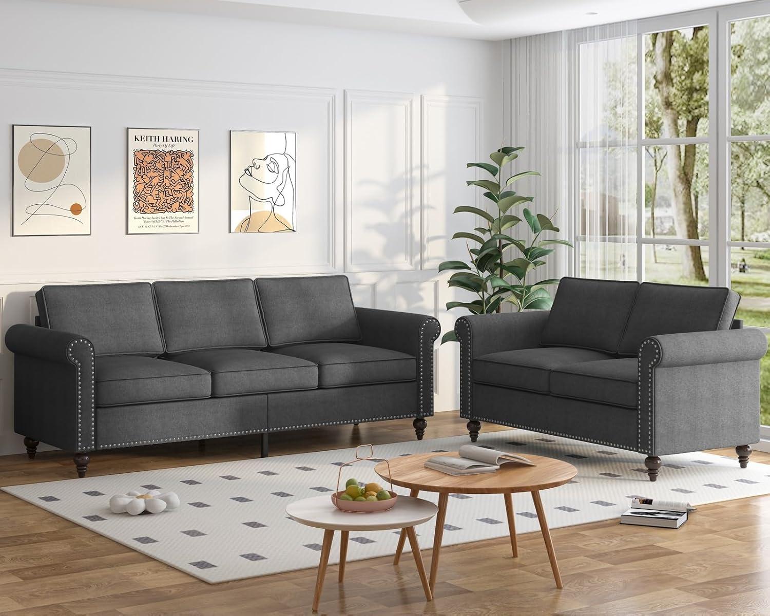 ZAFLY 2 Pieces Living Room Sofa Set, suits your apartment