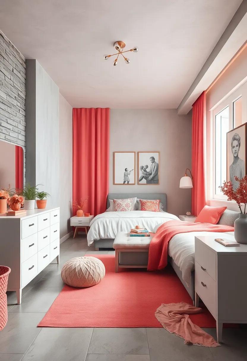 Transforming Spaces: A Coral and Grey Teen Room Makeover Transforming Spaces: A Coral and Grey Teen Room Makeover