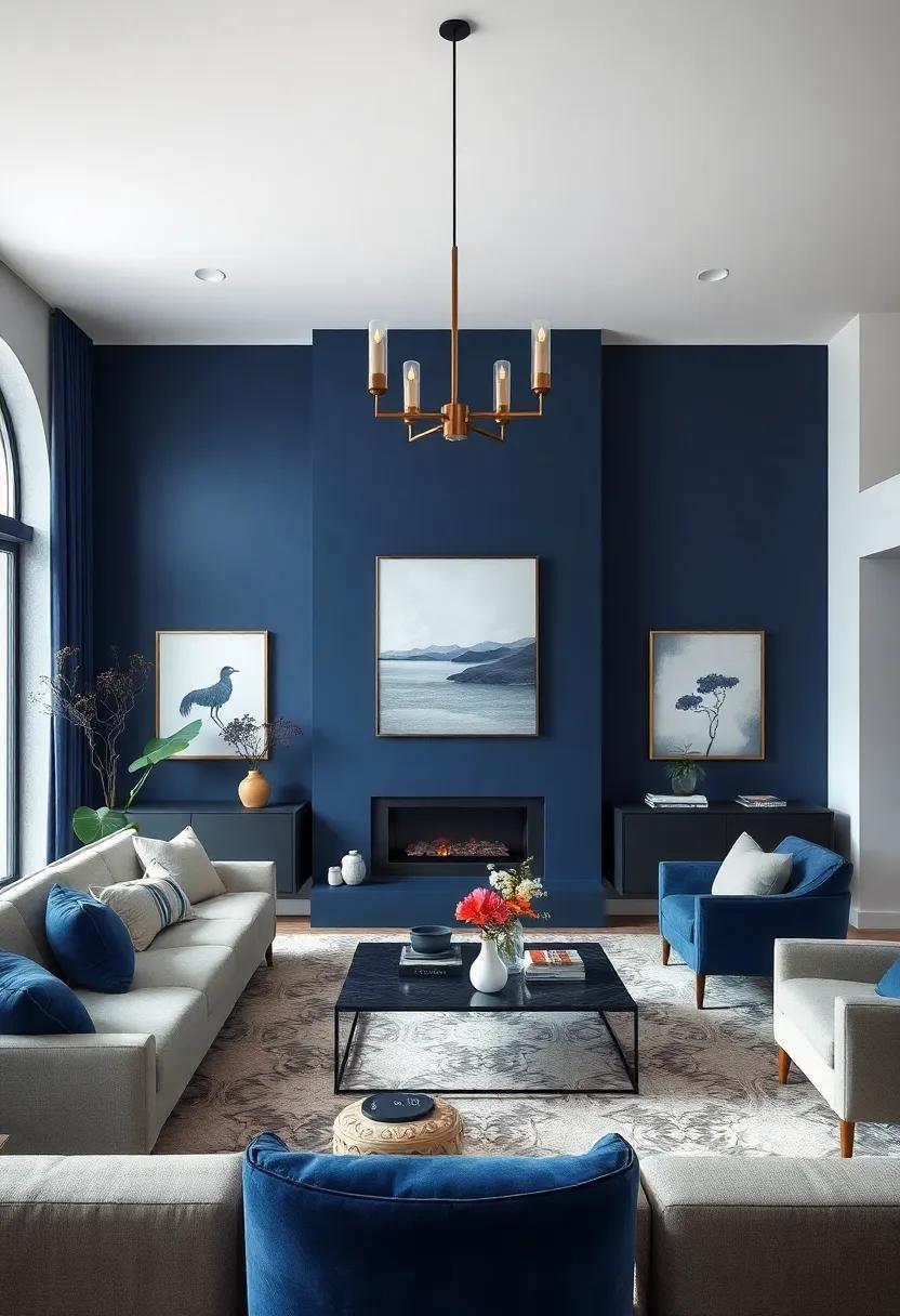 Transform Your Living Space: The Timeless Elegance of Navy Blue and White Walls