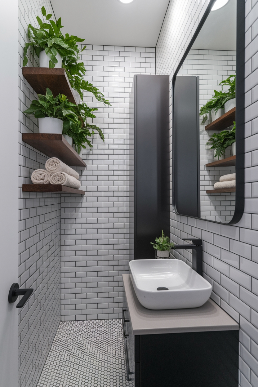 maximize bathroom vertical storage