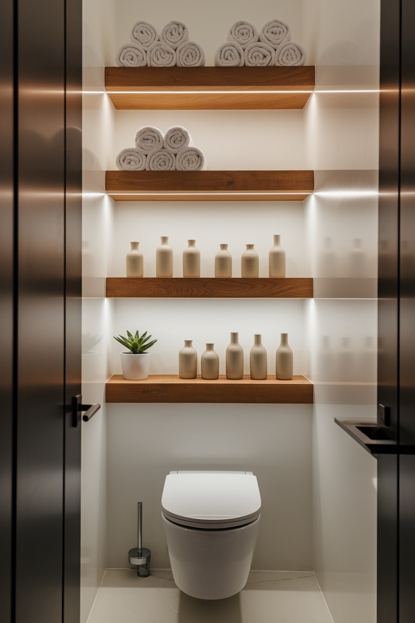 floating shelves for bathrooms