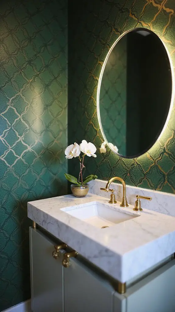 bold wallpaper transforms bathrooms