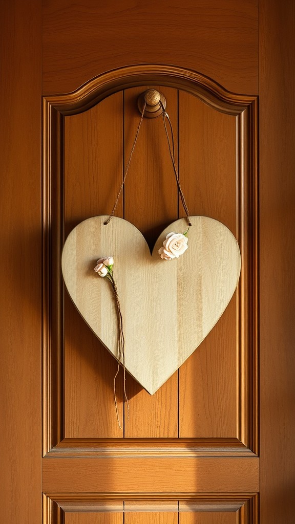 Heart shaped wooden door hangers