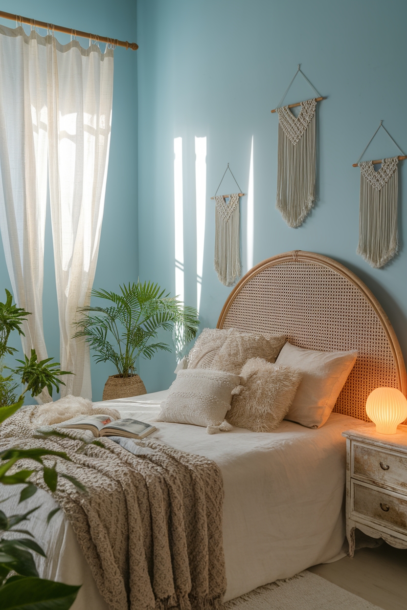 soft blue wall decor