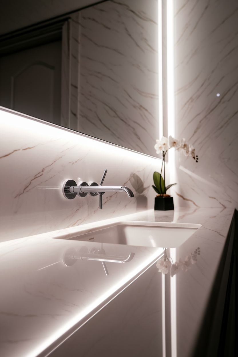 elegant minimalist marble countertops