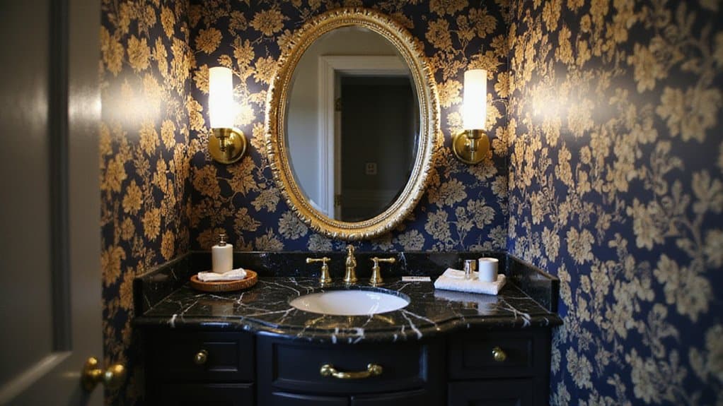 bold wallpaper transforms bathrooms