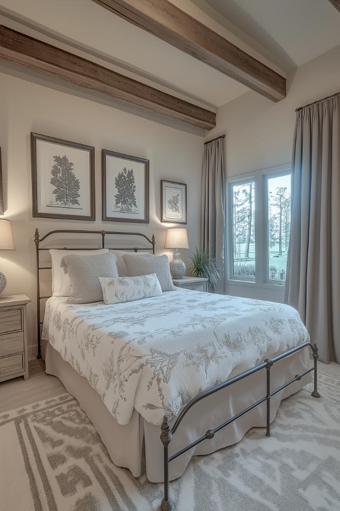 Graceful wrought iron frames serve as eye-catchers and combine durability with rustic artistry.