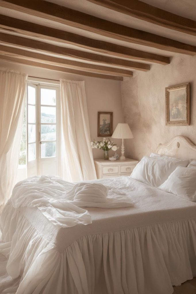 Soft, ruffled bed linen creates a cozy retreat and increases comfort and appearance.