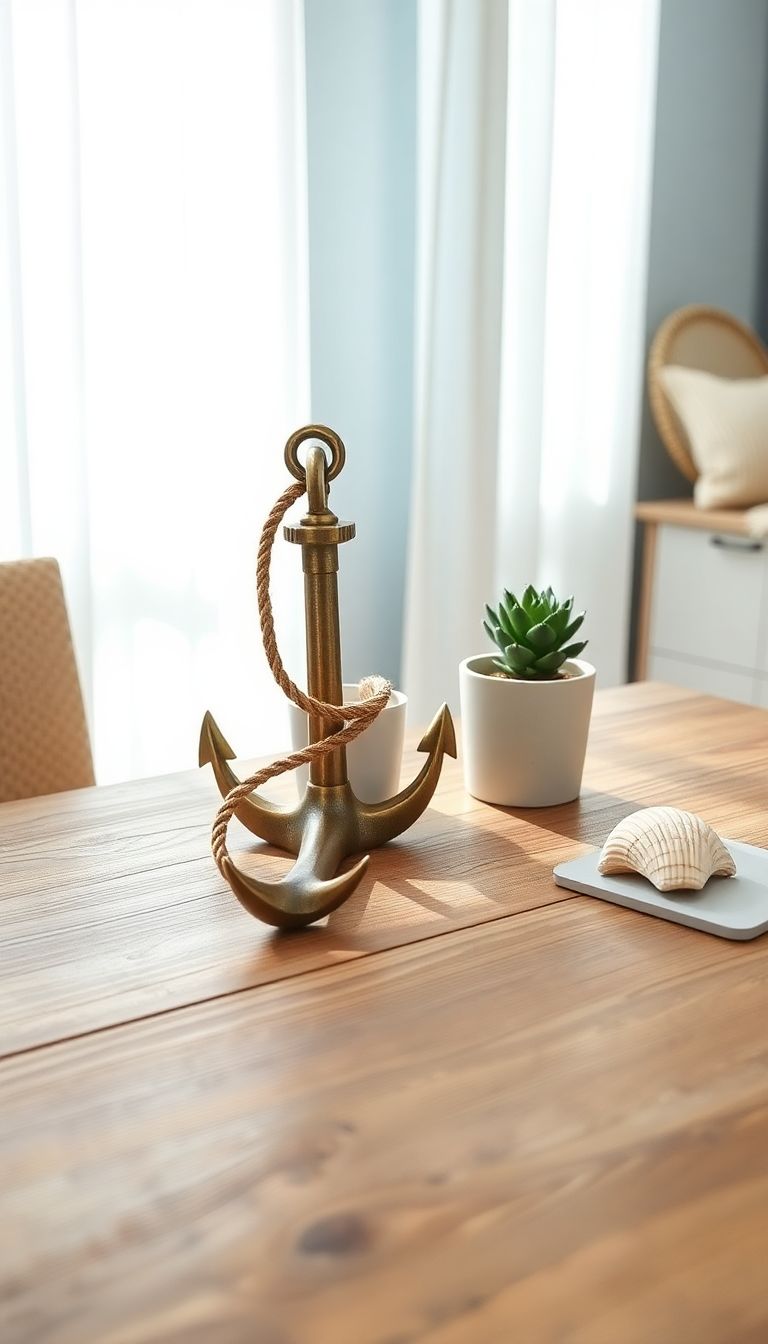 Anchor and rope as decorative pieces