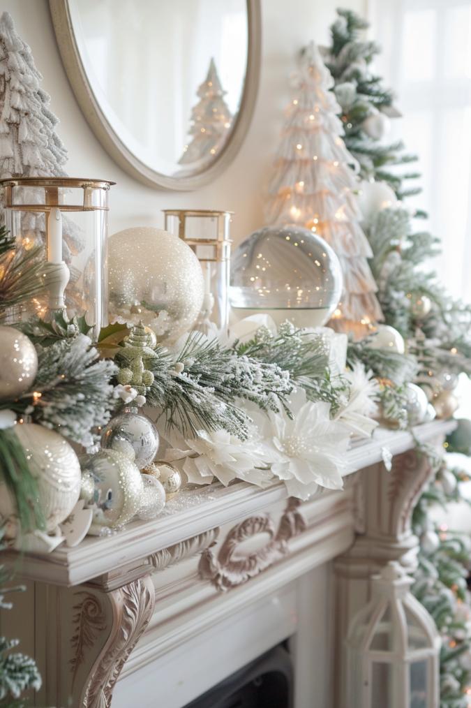 This wooden coat is inspired by the enchanting winter pallets and becomes a fascinating ode of the season, which contains a crispy white runner and a sparkling decor, which imitates a frosted escapade.