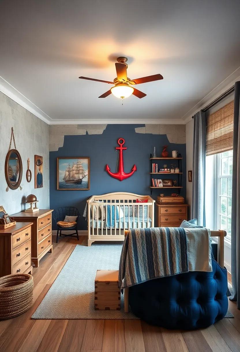Nautical Themes: Incorporate maritime elements​ like vintage ships, anchors, or lighthouse motifs for a classic seaside vibe