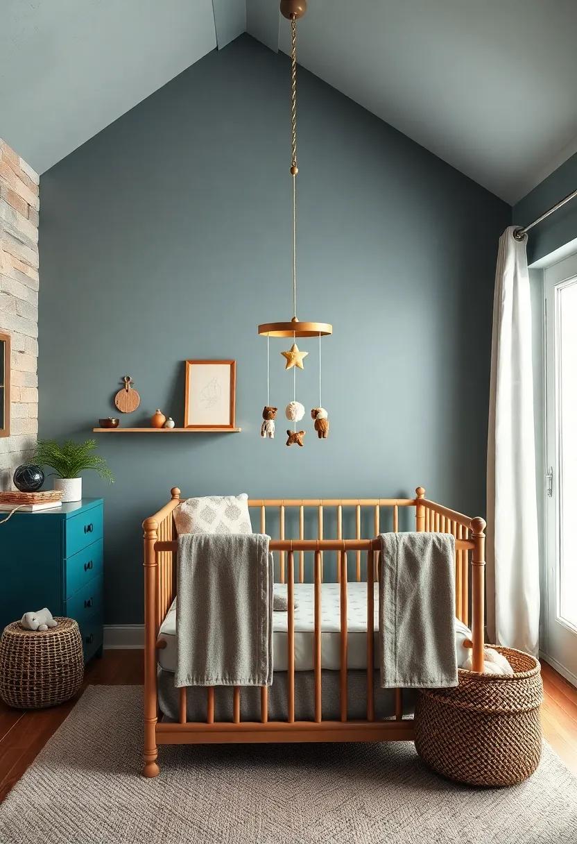 Charming Crib Mobile: Choose a handcrafted or vintage-style mobile that delights with its whimsical design and gentle movement