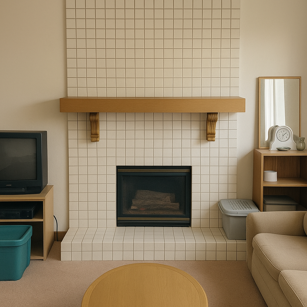 Before full tile fireplace