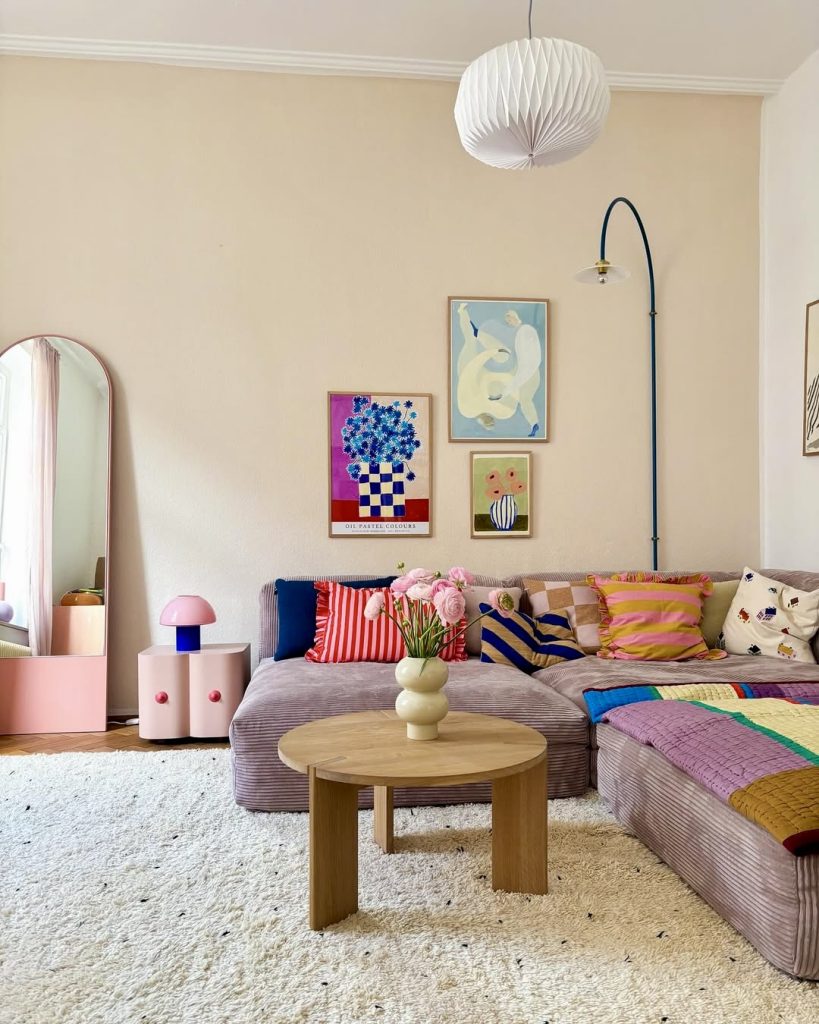 Blush Beige with Pop Art