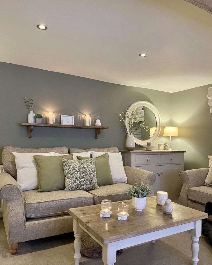 Soft Olive Green Living Room
