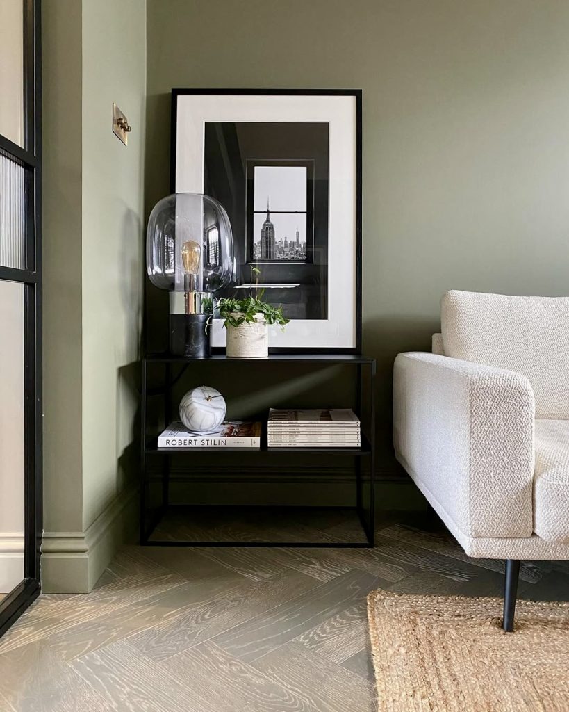 Deep Sage Green Living Room