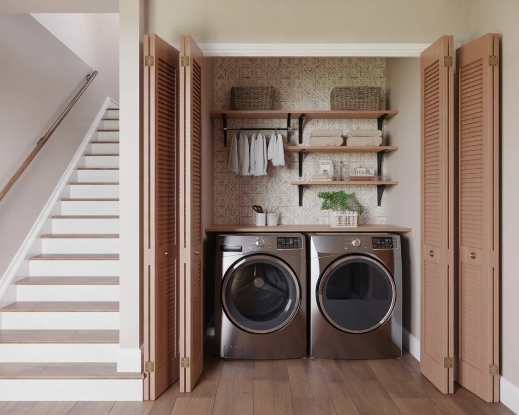 After under-stairs laundry