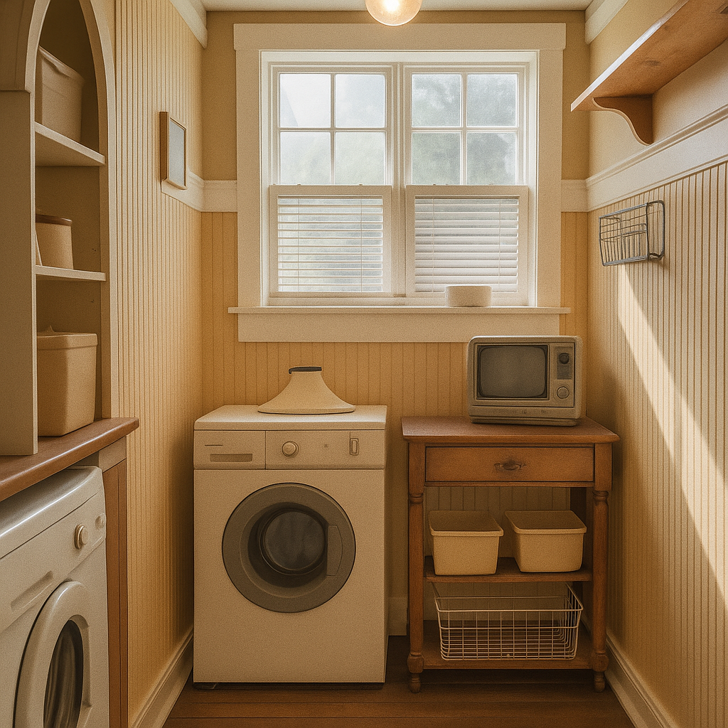 Before farmhouse laundry nook