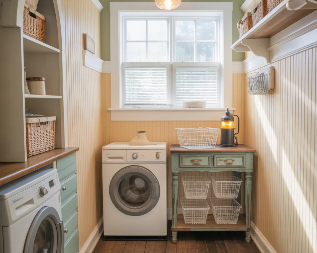 After farmhouse laundry nook