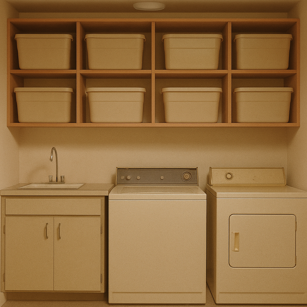 Before open shelving laundry