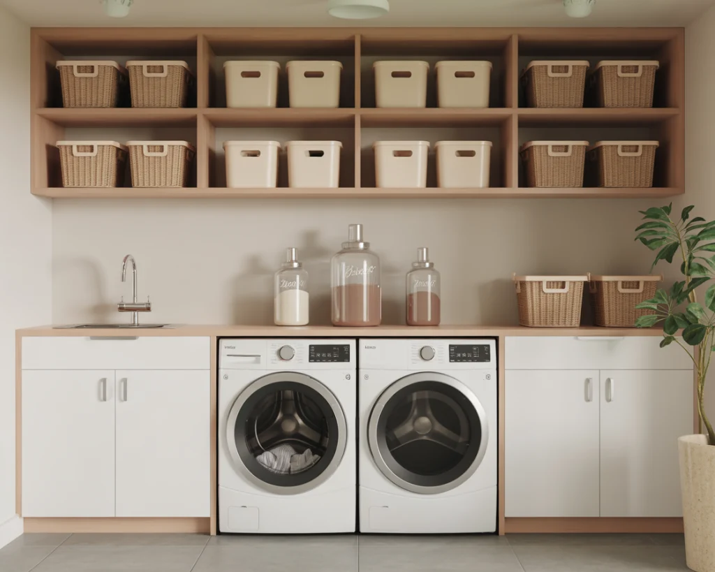 After open shelving laundry