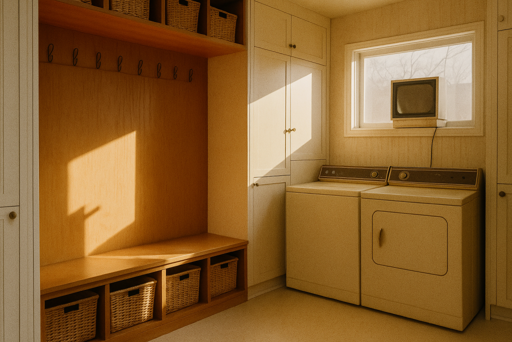Before mudroom laundry combo