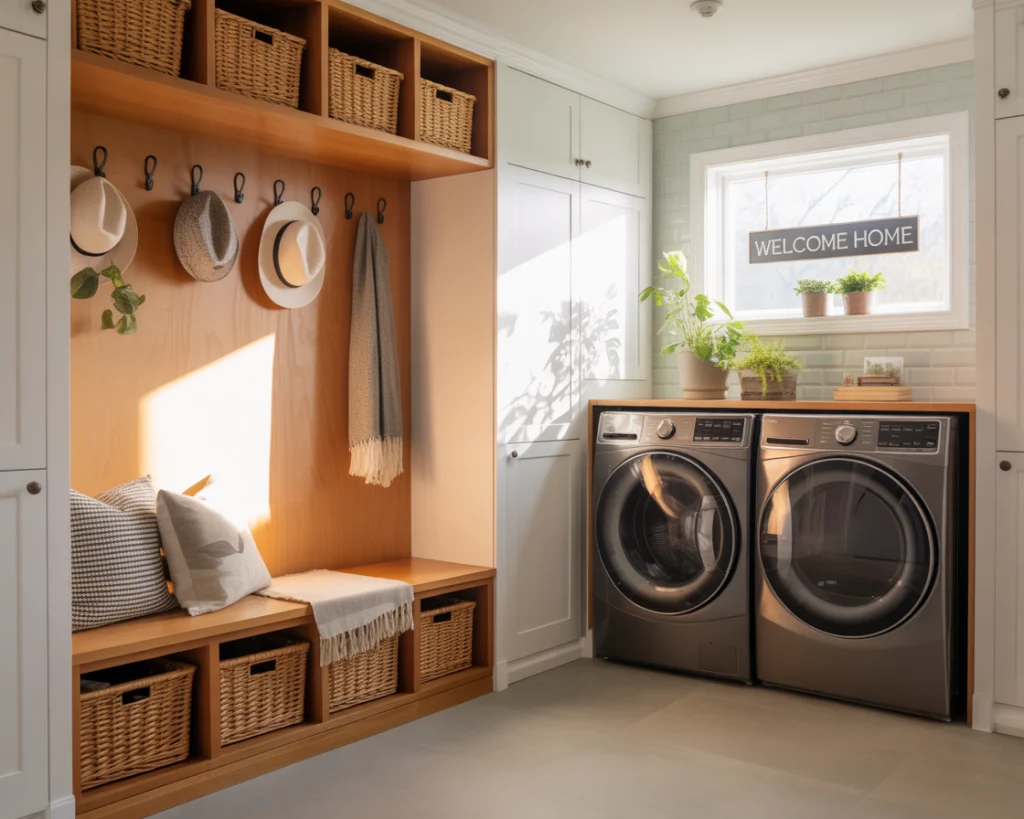 After mudroom laundry combo