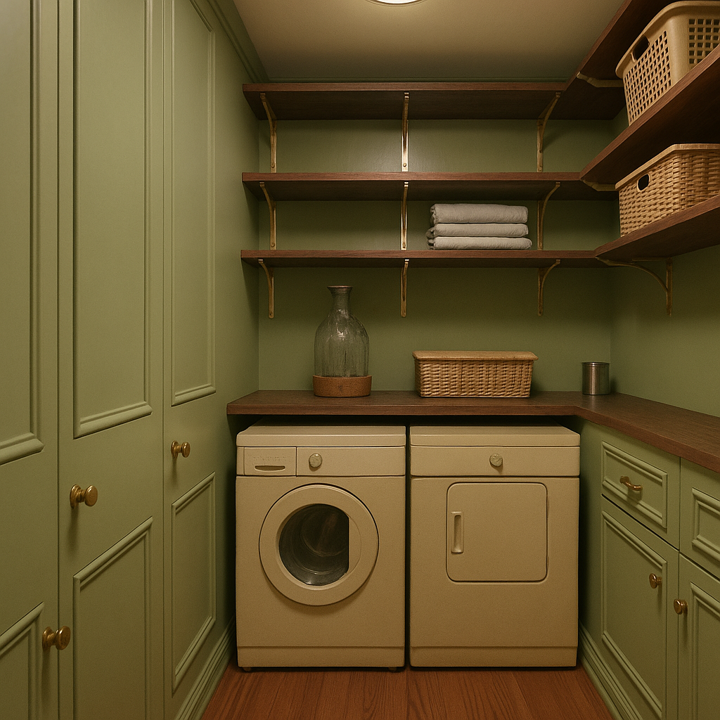 Before moody green laundry