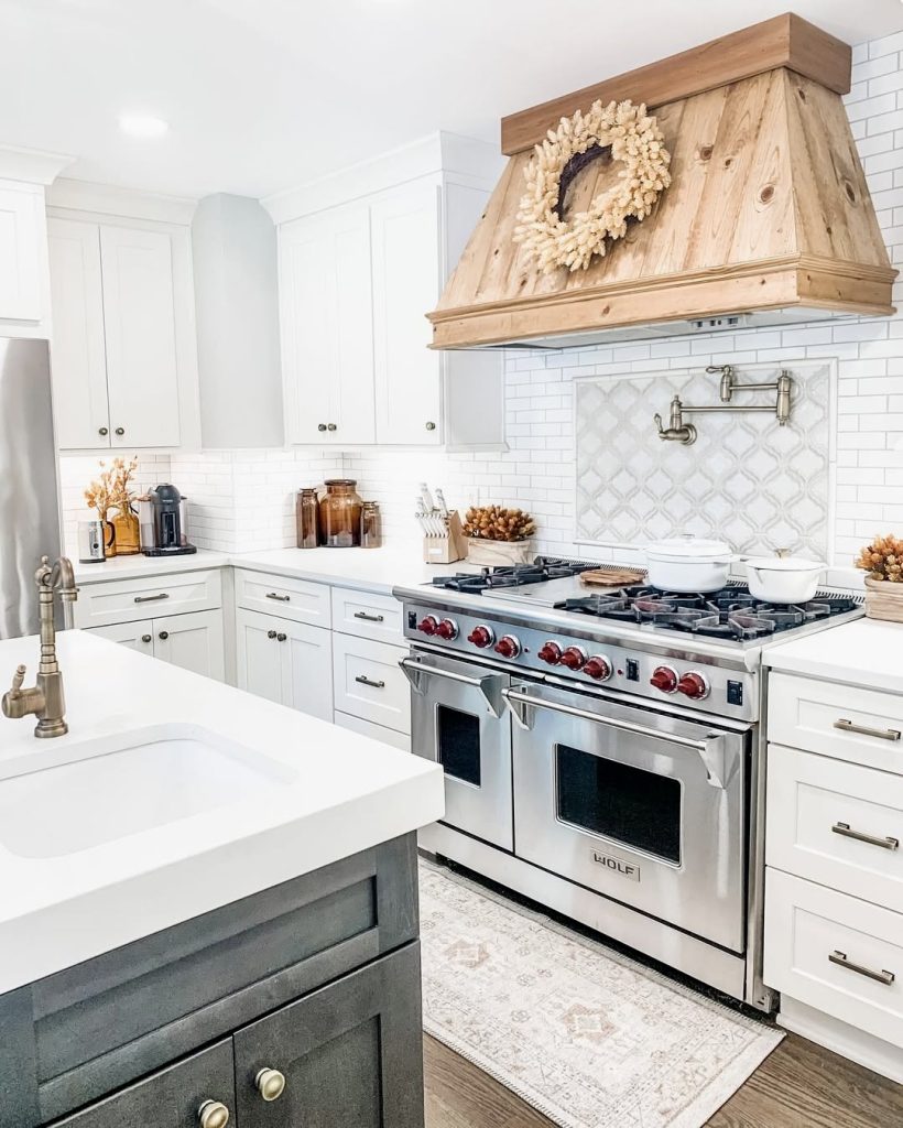 Wood Hood and Floral Wreath