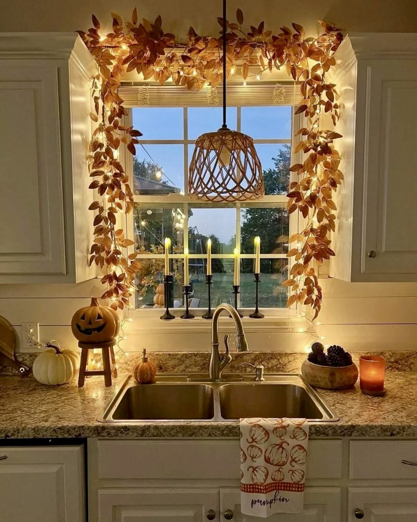 Kitchen Sink with Fall Decor