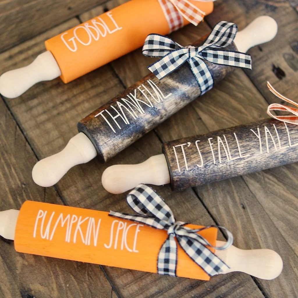 Mini Rolling Pins with Fall Sayings