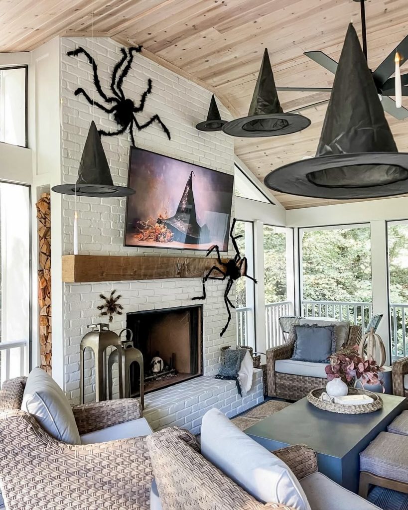 Witch Hats on Porch