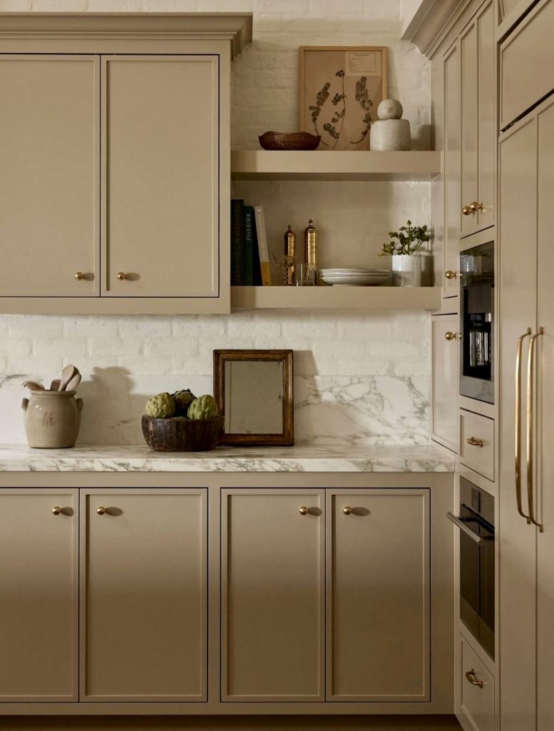 Taupe Kitchen with Minimalist Decor