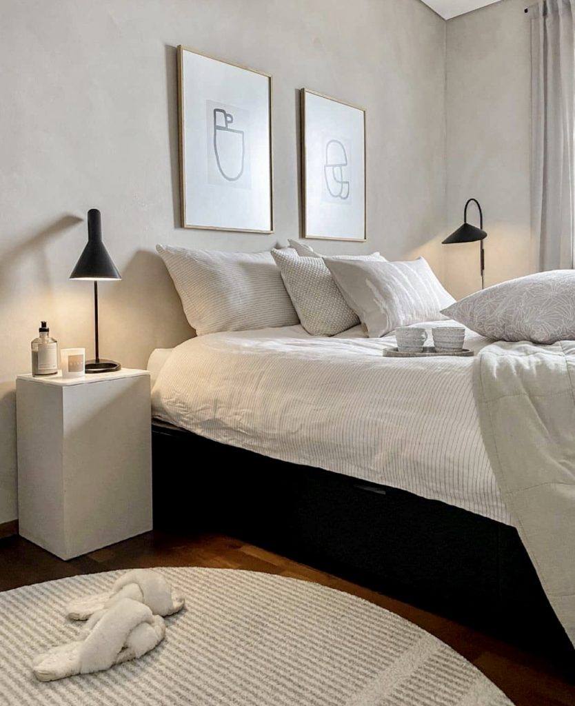 Minimalist bedroom with neutral tones