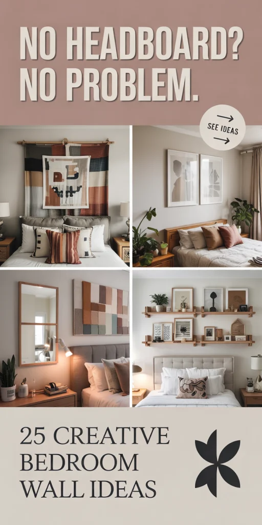 Minimalist no headboard bedroom