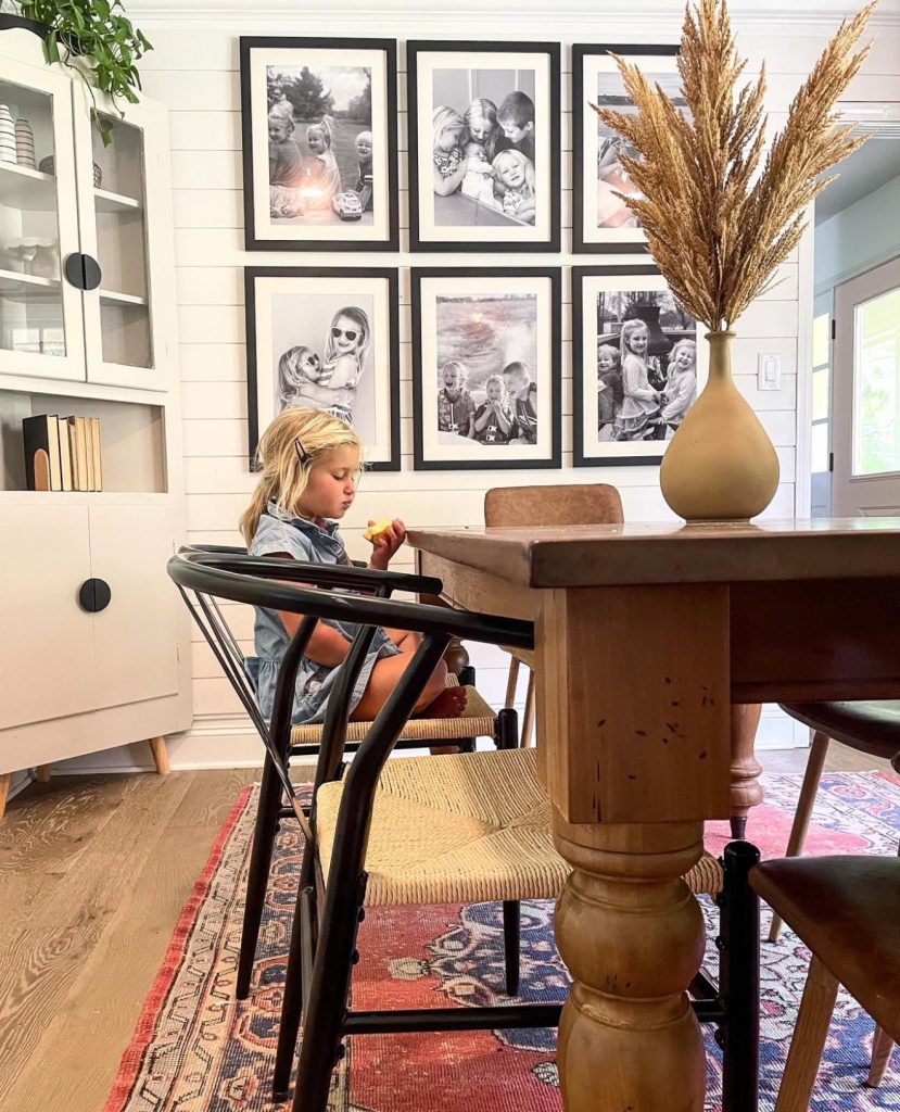 Family photo gallery wall