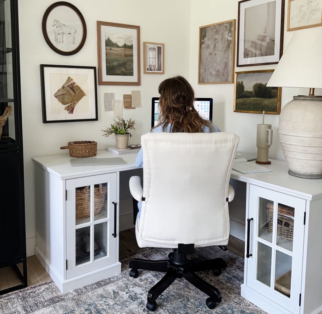 Cozy White Corner Desk