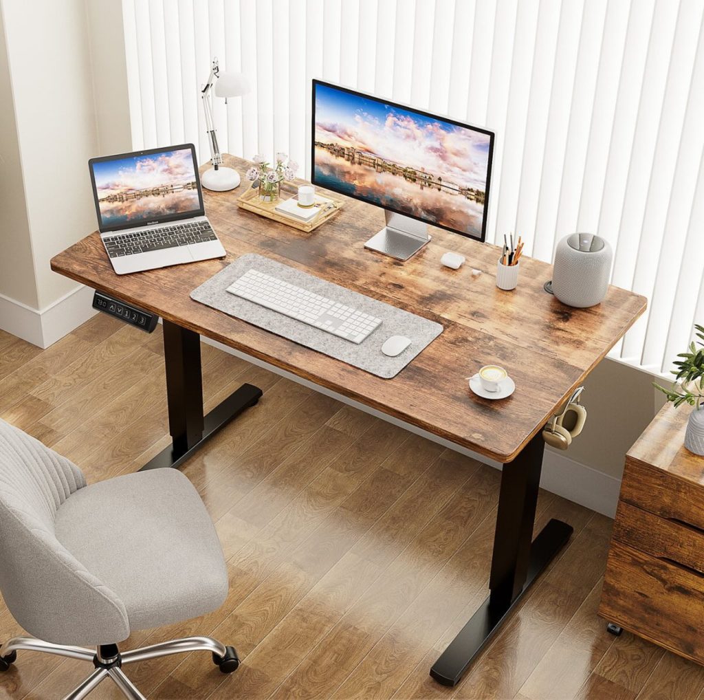 Adjustable Rustic-Top Standing Desk