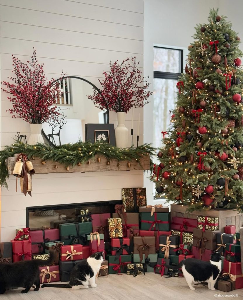 Farmhouse living room with pets