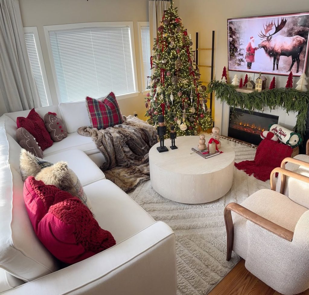 Festive family living room