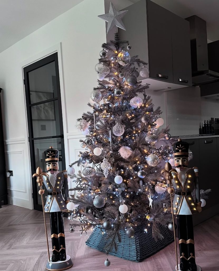 Silver and black nutcracker Christmas tree