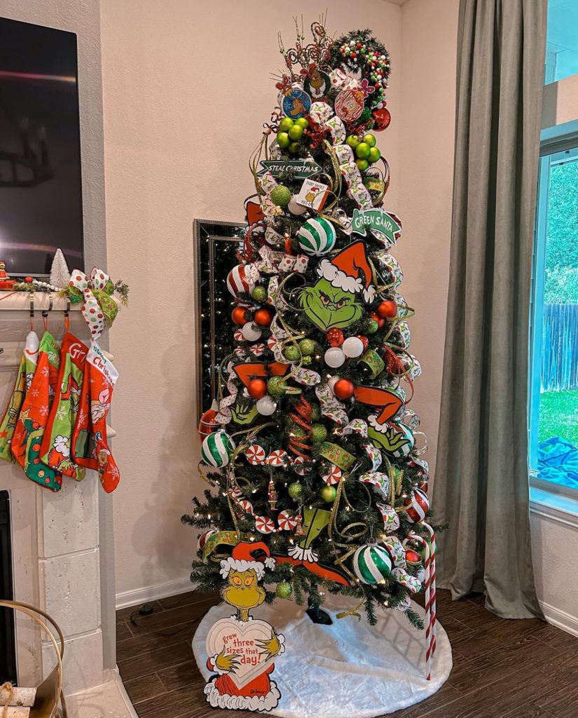 Whimsical Indoor Grinch Tree